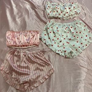 Two satin silk pajama sets